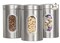 Large Kitchen Canister Sets, 50 oz. Kitchen Canisters with Visible Window, Airtight Coffee Tea Sugar Container Set, 3 Piece Stainless Steel Food Storage Containers